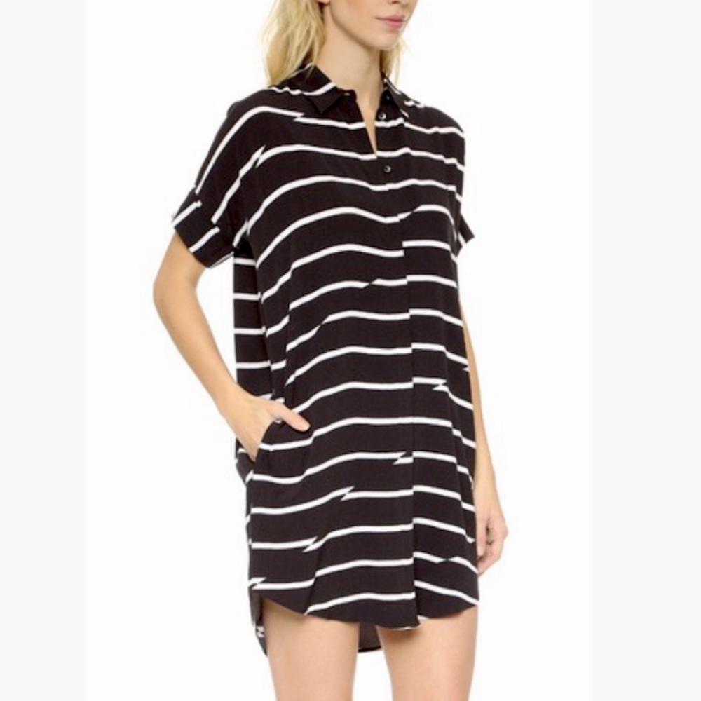 Madewell Breakstripe Courier Dress | Black & White
